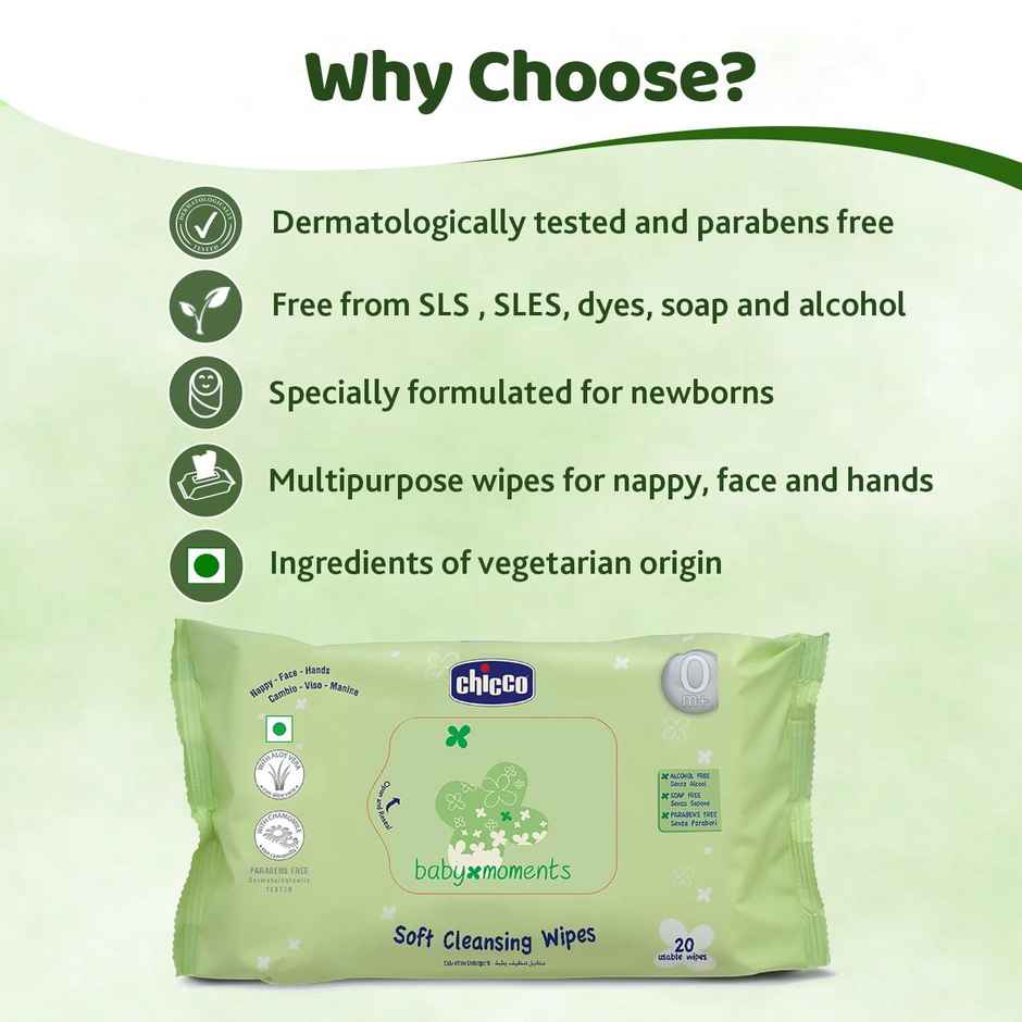 Chicco Soft Cleansing Wipes Bipack