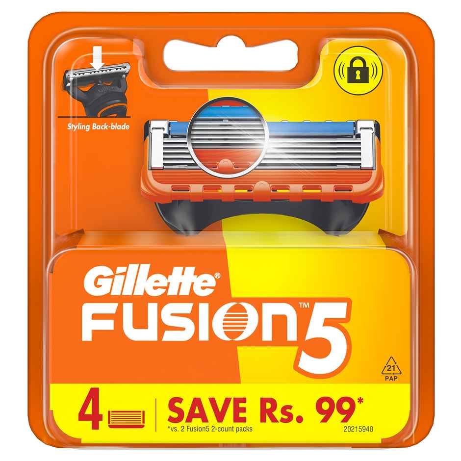 Gillette Fusion Manual Shaving Razor Blades for men (4 Cartridges)