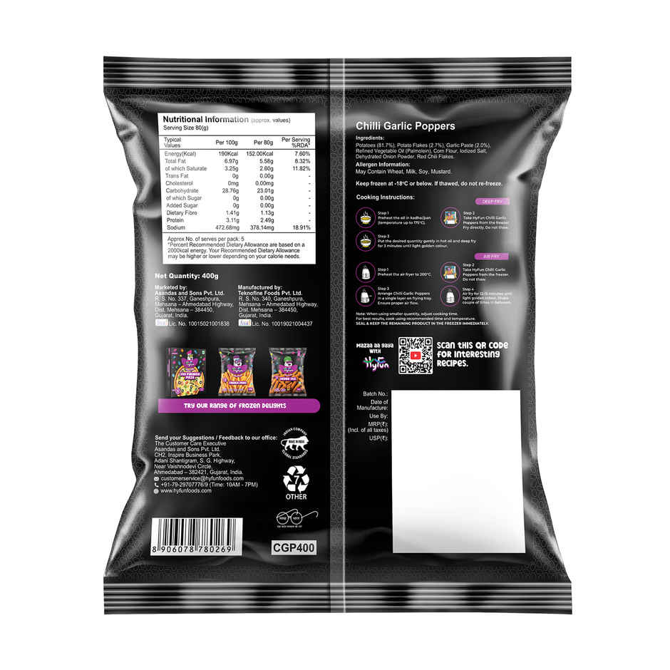 Hyfun Chilli Garlic Potato Poppers Combo 