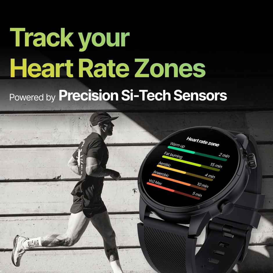 Cult Velocity with Turbo Track GPS, 1.43'' AMOLED Display, Compass, BT Calling Smartwatch (Black)