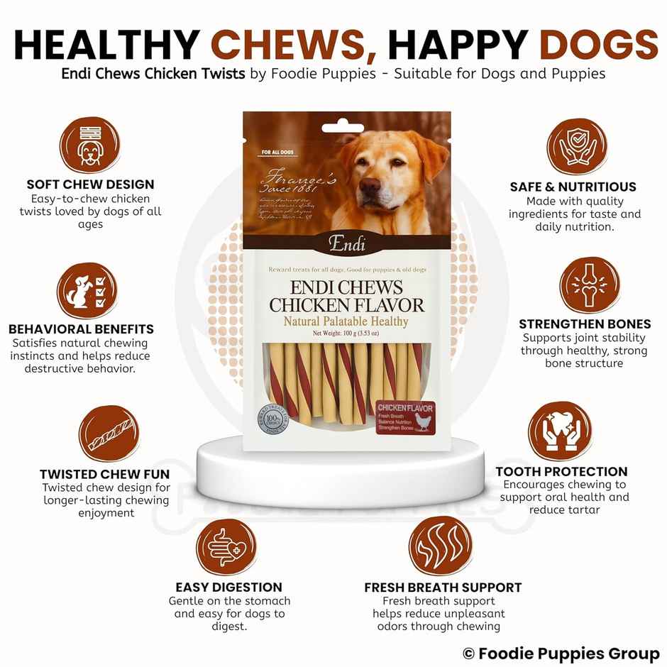 Foodie Puppies Dog Treat Chew Twists Stick
