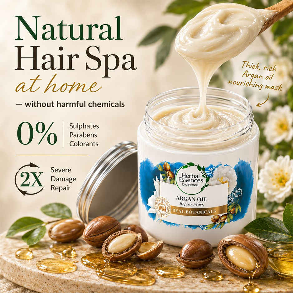 Herbal Essences, Argan Oil Hair Mask, Sulfate Free, For Damaged Hair