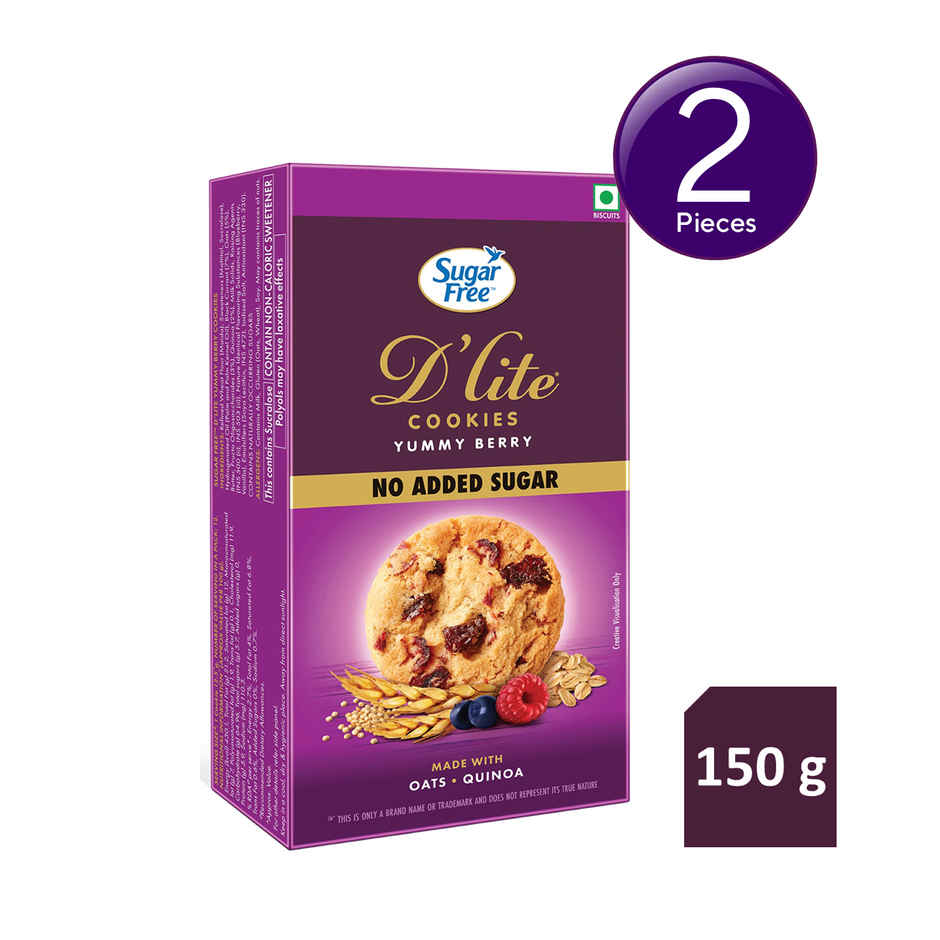 Sugar Free D'Lite Yummy Berry Mixed Berries Oats Biscuits | Sugar-free Combo