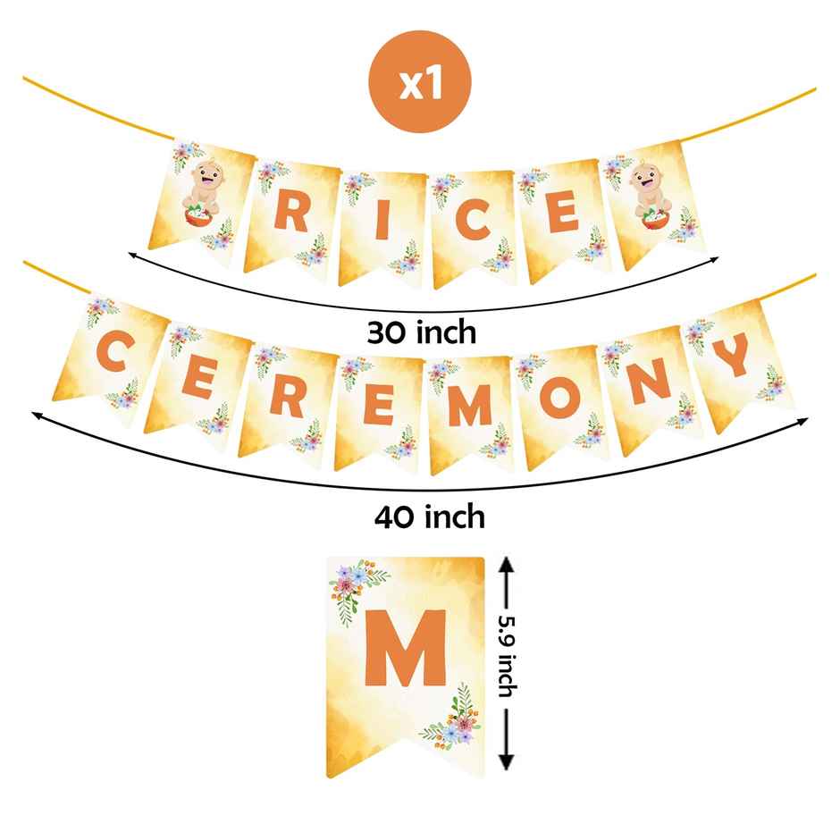 Party Propz Floral Design Shubh Annaprashan Banner - Pack Of 1