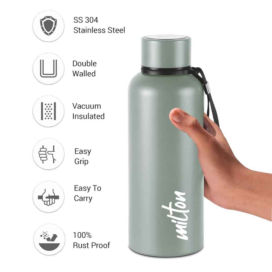 Milton Aura Thermosteel Bottle | 750 ml | Grey | 24 Hours Hot And Cold