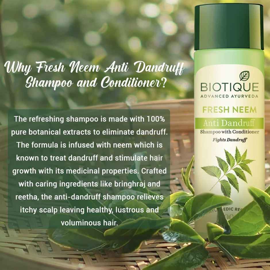 Biotique Fresh Neem Anti Dandruff Shampoo & Conditioner