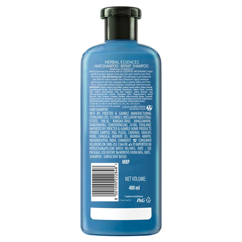 Herbal Essences Moroccan Argan Oil Shampoo For Frizz Free (400ml) & Herbal Essences Argan Oil Of Morocco Conditioner- For Hair Repair (400ml) Combo