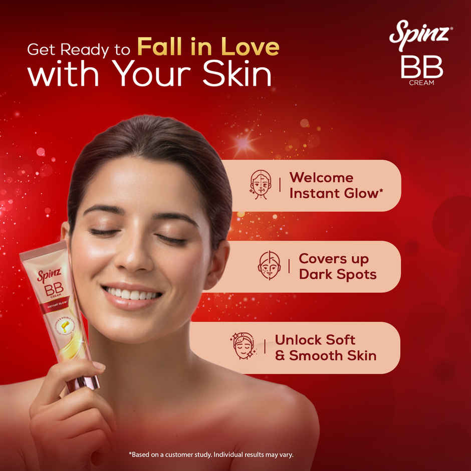 Spinz BB Brightening & Beauty Fairness Cream Gives 2X Instant Glow Sun Protection Dark Spots Correction