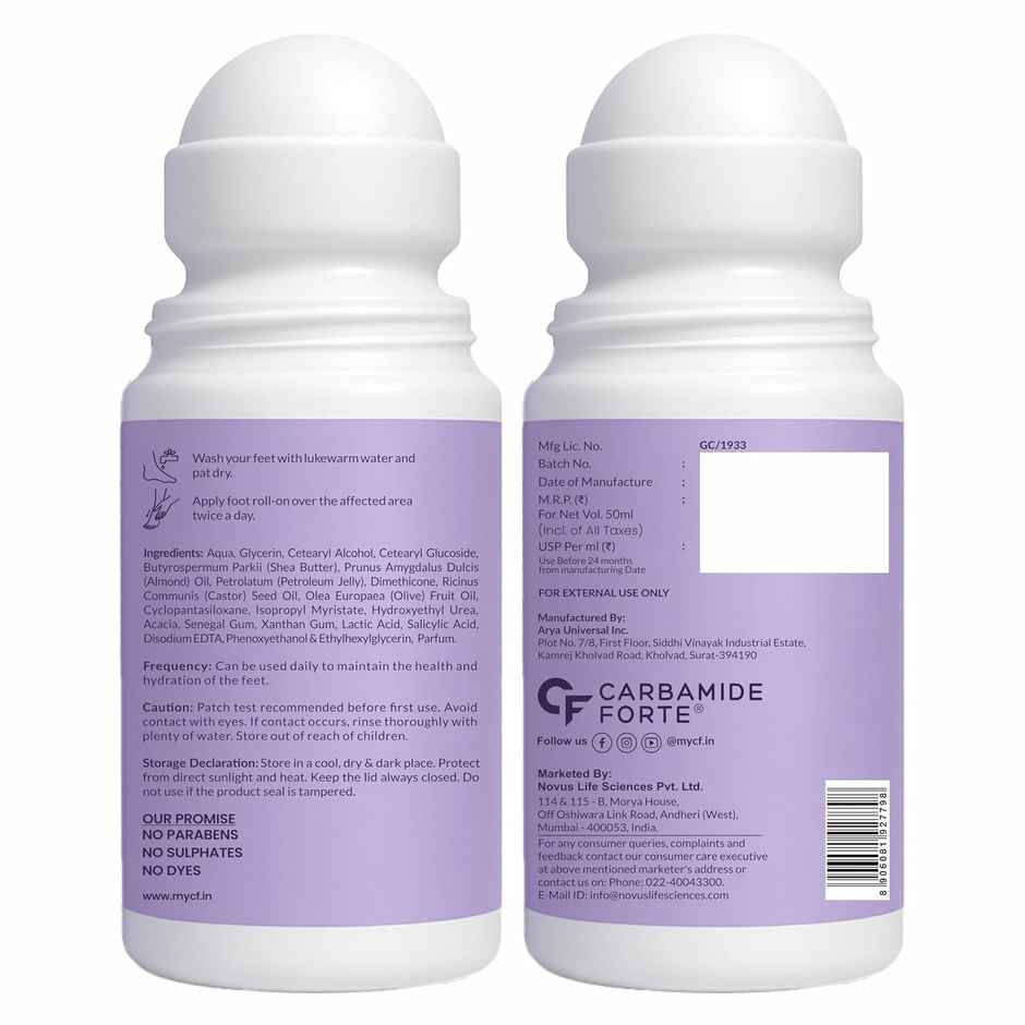 Carbamide Forte 20% Urea Foot Cream Roll-On | Feet Roll On | Foot Rollon | Urea Foot Cream