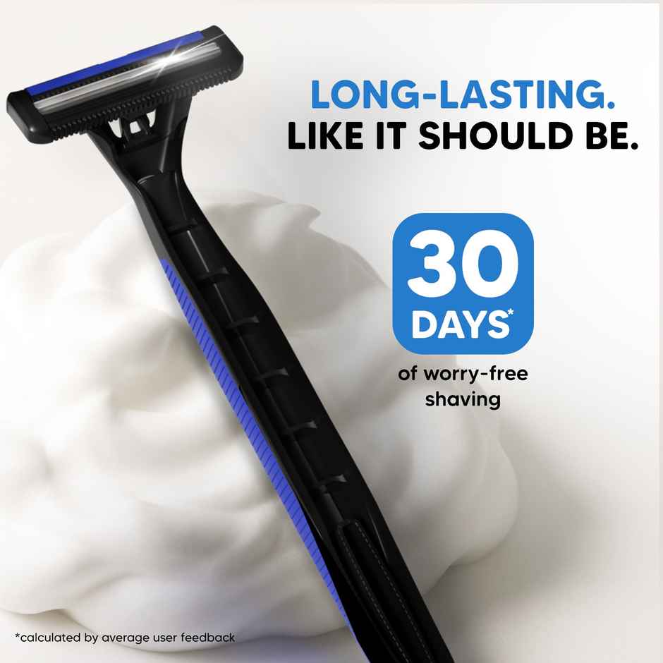 LetsShave Pro 2 Plus Disposable Razor for Men | Twin Blade Shaving Razor with Lubra Strip