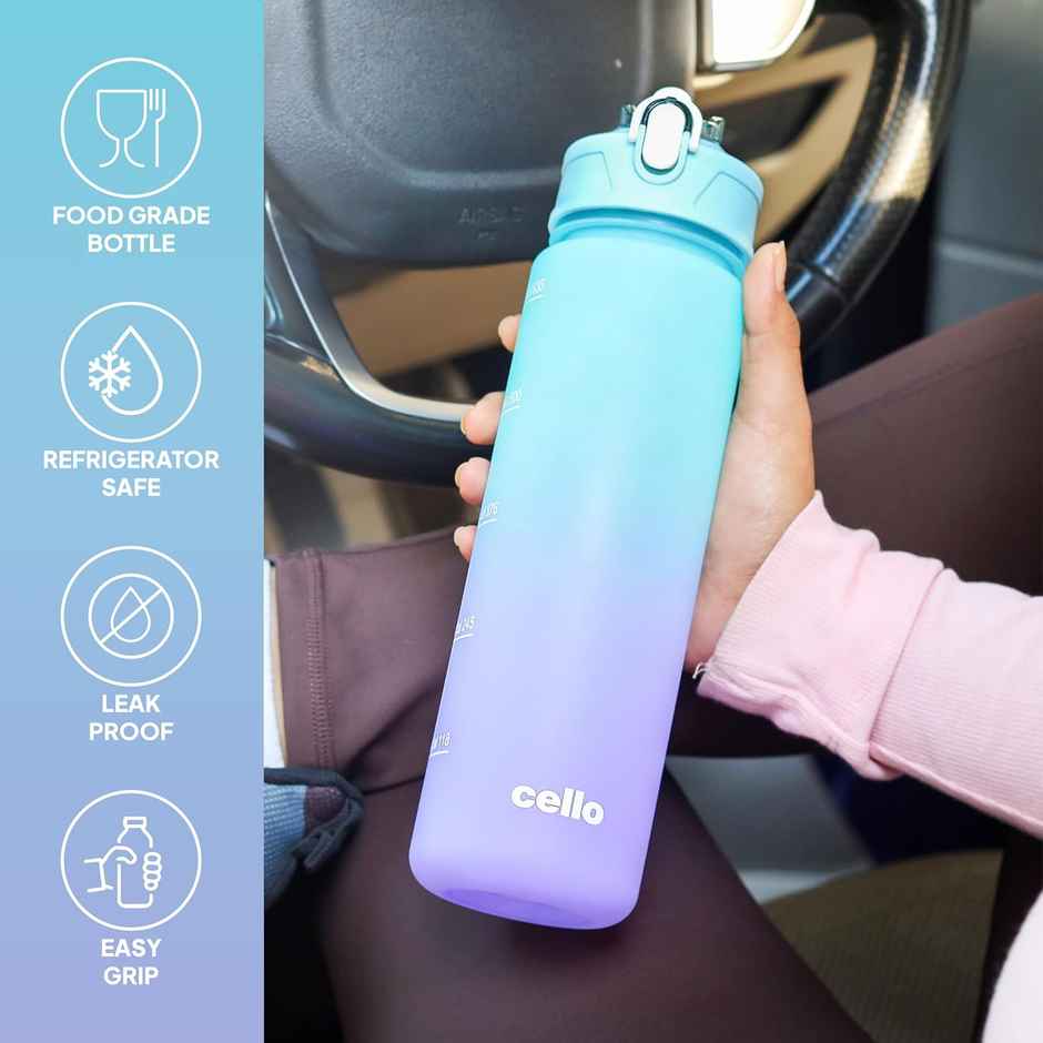 Cello All Day Large Water Bottle, Sea Green | 310ml, 790ml, 2.85 L | Leakproof, Lightweight