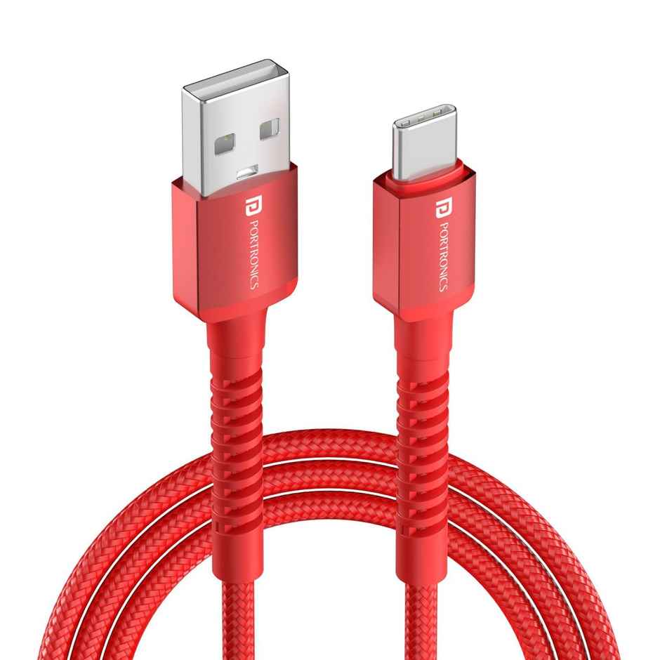 Portronics Konnect X 2m USB to Type C Cable Red