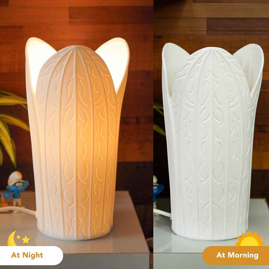 Ekhasa Ceramic Side Table Lamp For Bedroom | Bedside Night Lamps | Decorative Aesthetic Table Lamp