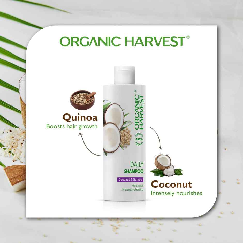 Organic Harvest Daily Shampoo For Men & Women With Coconut & Quinoa Extract