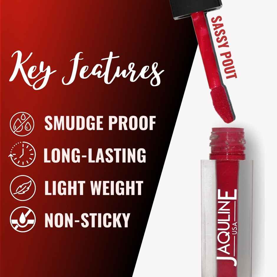 Jaquline USA Pout Power Set of 5 Liquid Lipstick Water Proof Smudge Proof Transfer Proof