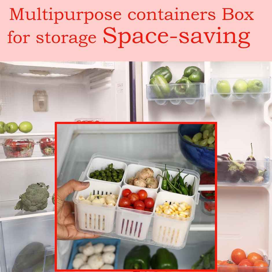 Zedak 6-in-1 Multipurpose Storage Plastic Container Set - White - 1 pc