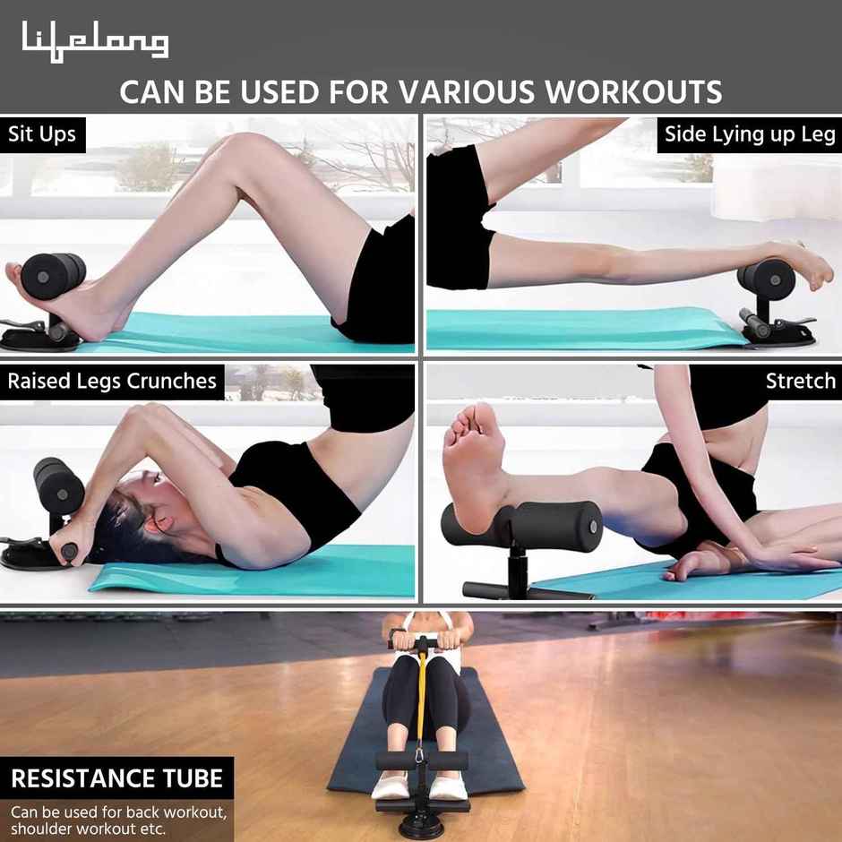 Lifelong Tummy Trimmer with Double Suction Cup SitUp Bar For Abdominal Exercise,Leg Muscle Training