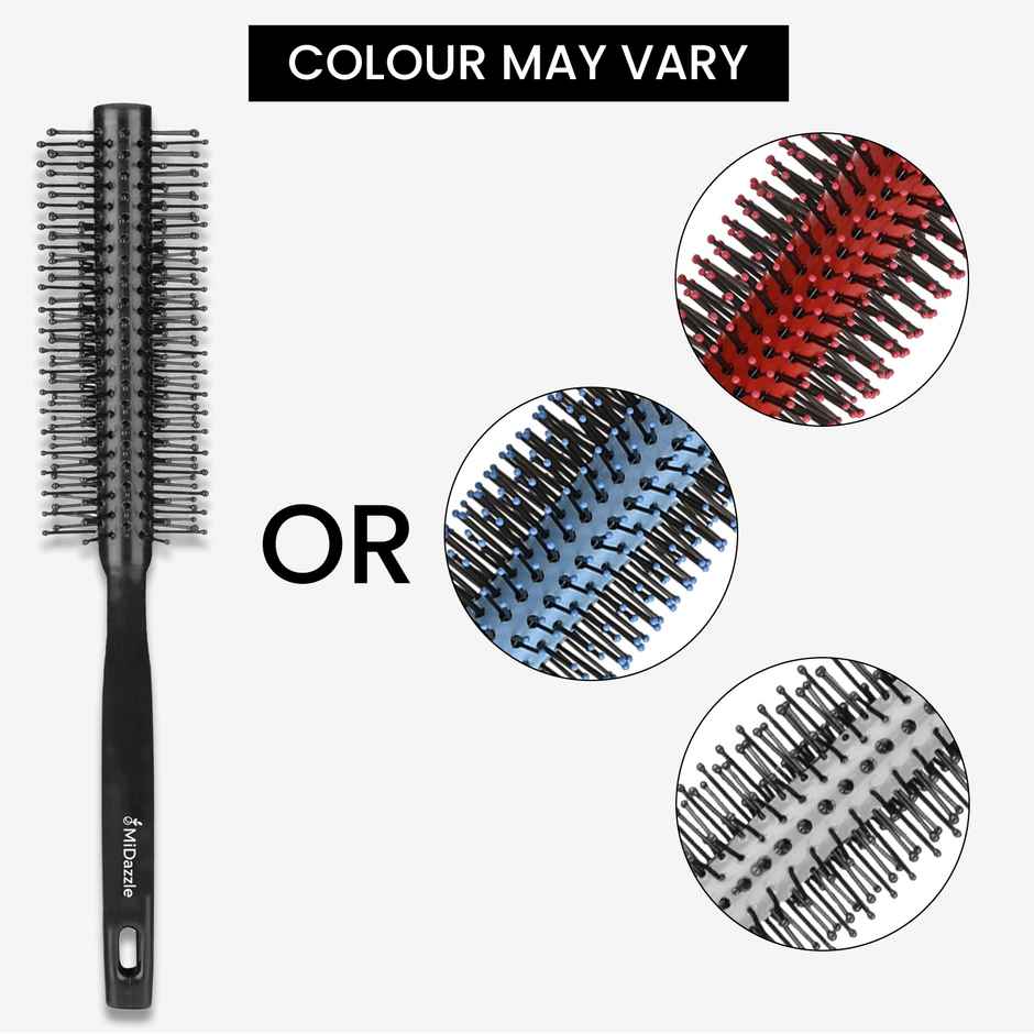 Midazzle Premium Round Hair Brush for All types Hair | Assorted | MIHB0034