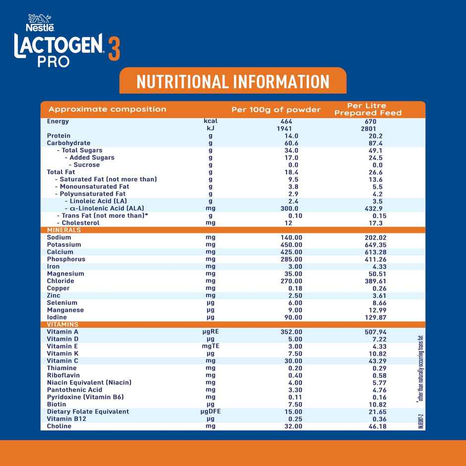 Nestle Lactogen Pro 3 Follow-up Powder | After 12 Months up to 18 Months
