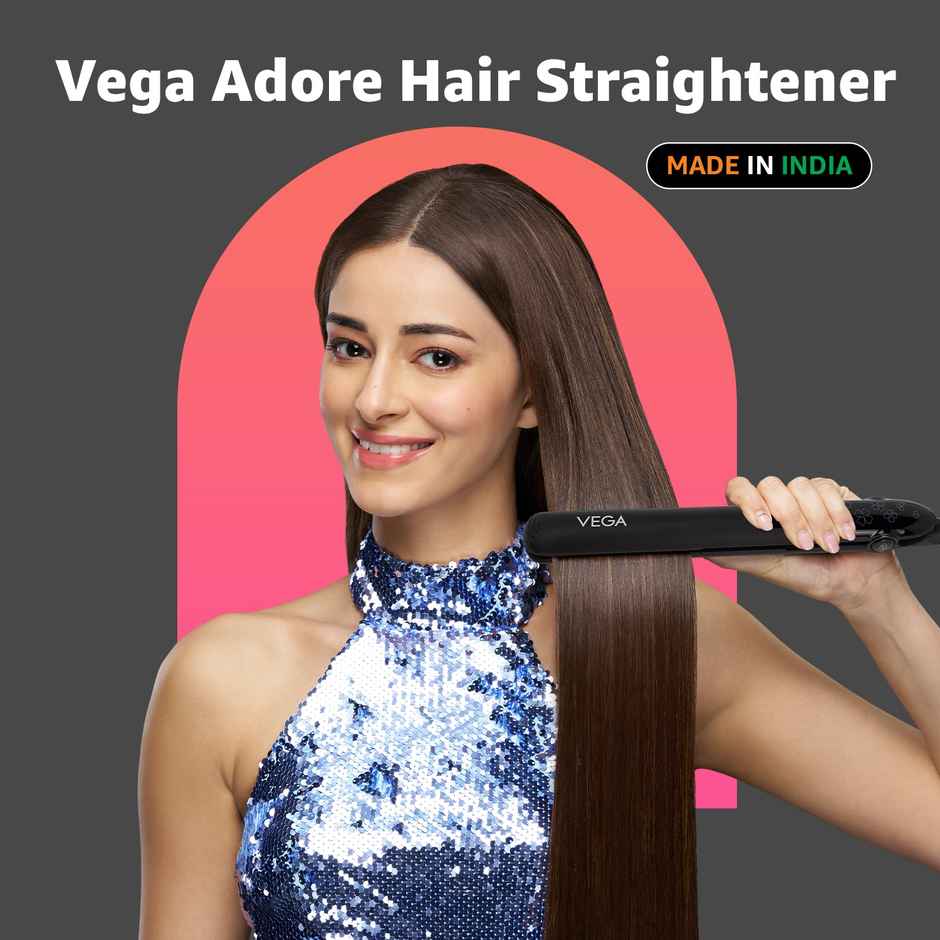 Vega Adore Hair Straightener for Women with Ceramic Plates & Fast Heat, 1 Year Warranty, (VHSH-18)