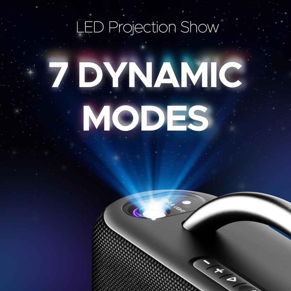 boAt Stone Lumos 60W BT Speaker | 7 Led Projection Modes | 9H Playtime | Midnight Black