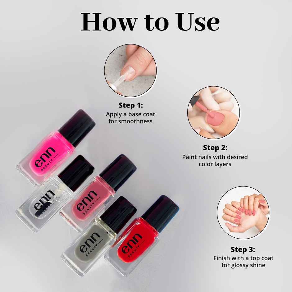 ENN Beauty Extra Shine Nail Paint Kit With Ghee | Glam Party