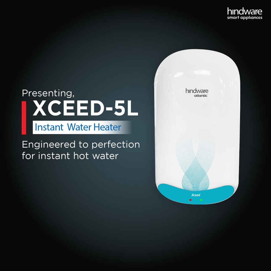Hindware Smart Appliances Atlantic Xceed 5L 3Kw Instant Water Heater With Copper Heating Element