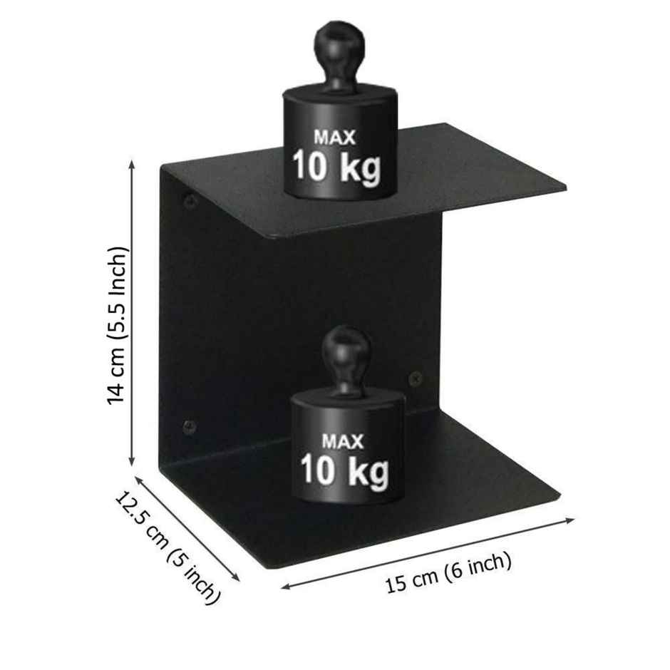 Go Hooked Metal Wall Mounted Book Shelves - Black