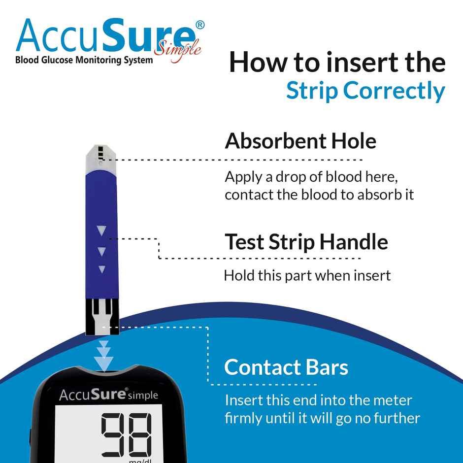 Accusure Simple with 25 Strips & Lancet Glucometer Kit