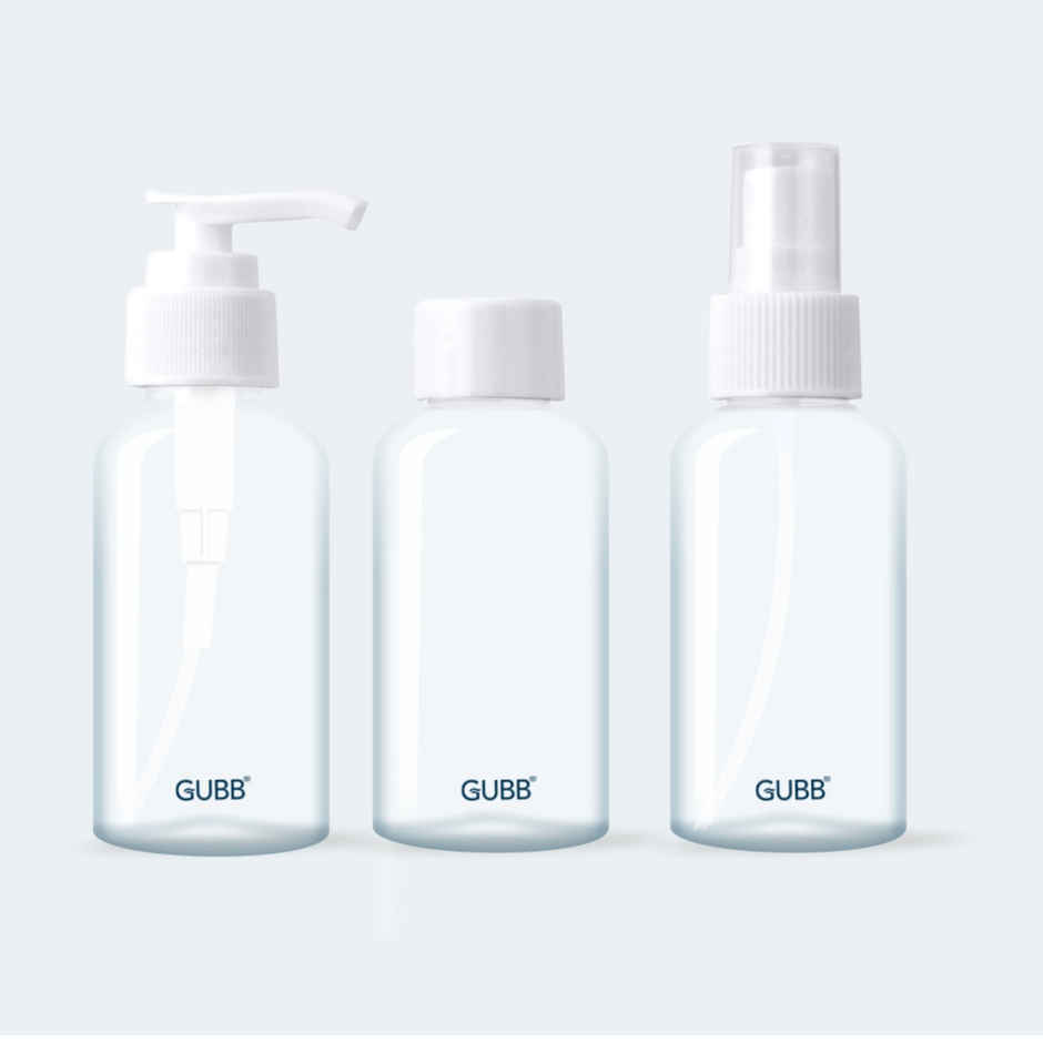 GUBB Travel Bottle Set For Toiletries Refillable Bottles With Pump Spray & Cap