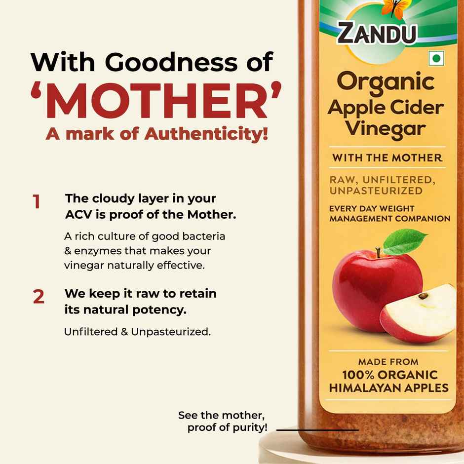 Zandu Organic Apple Cider Vinegar | Supports Healthy Weight