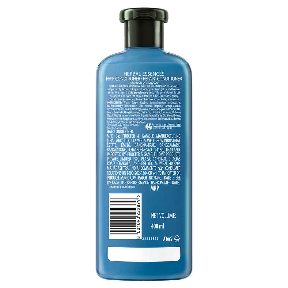 Herbal Essences Moroccan Argan Oil Shampoo For Frizz Free (400ml) & Herbal Essences Argan Oil Of Morocco Conditioner- For Hair Repair (400ml) Combo