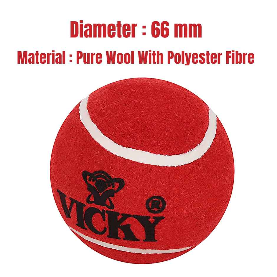 Vicky Heavy Weight Rubber Cricket Ball 1.0 PIECE (Red)