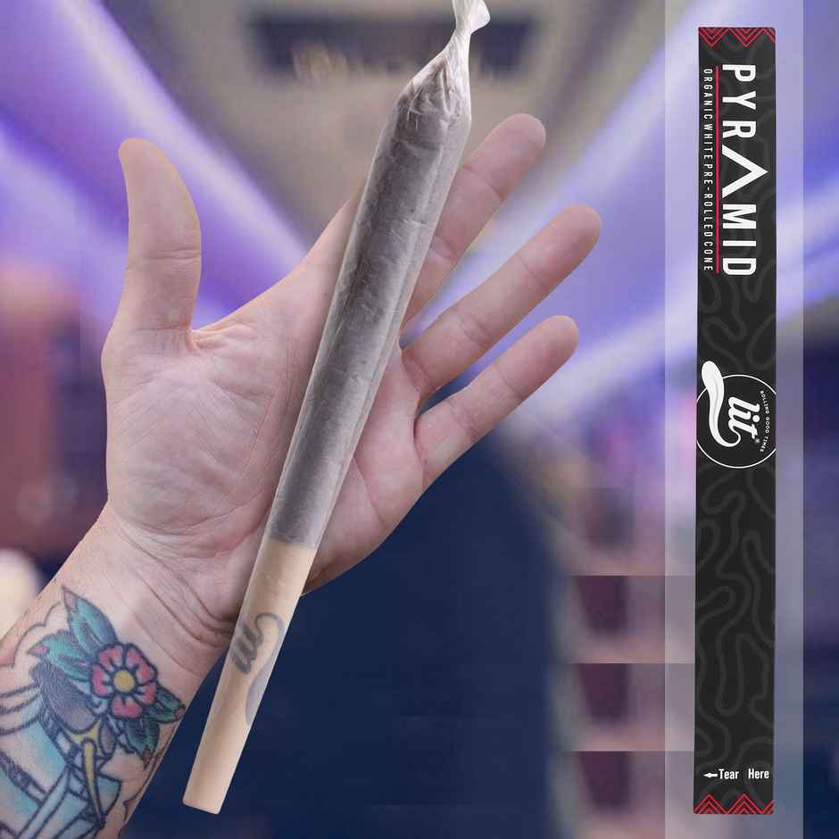 Lit Pyramid Giant 300Mm White Pre-Rolled Cone