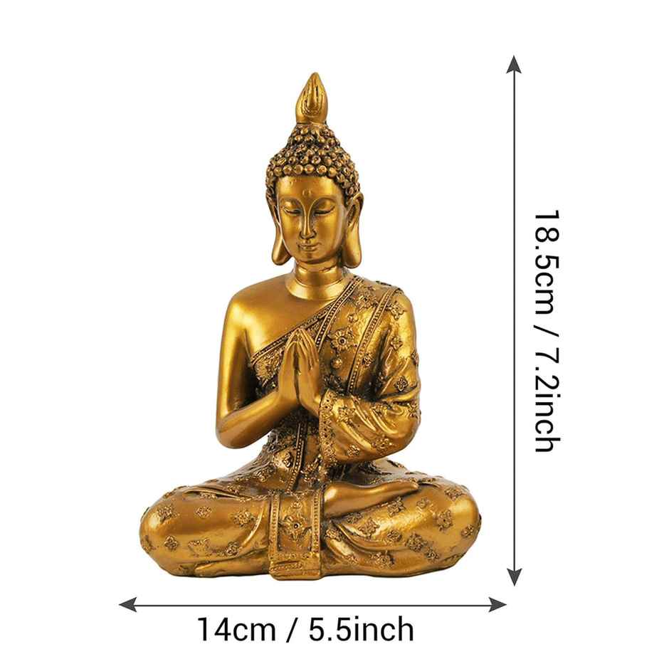Tied Ribbons Buddha Idol Statue Showpiece (18.5 Cm)