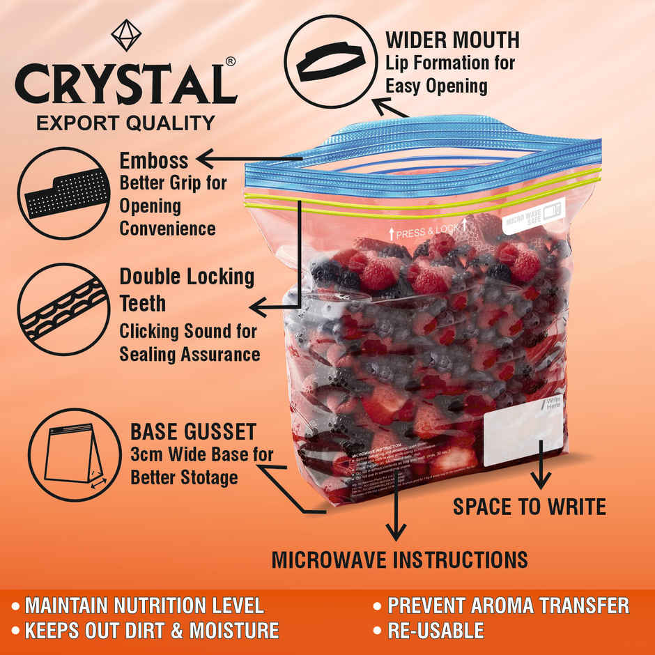 Crystal Large Zip Seal Bag