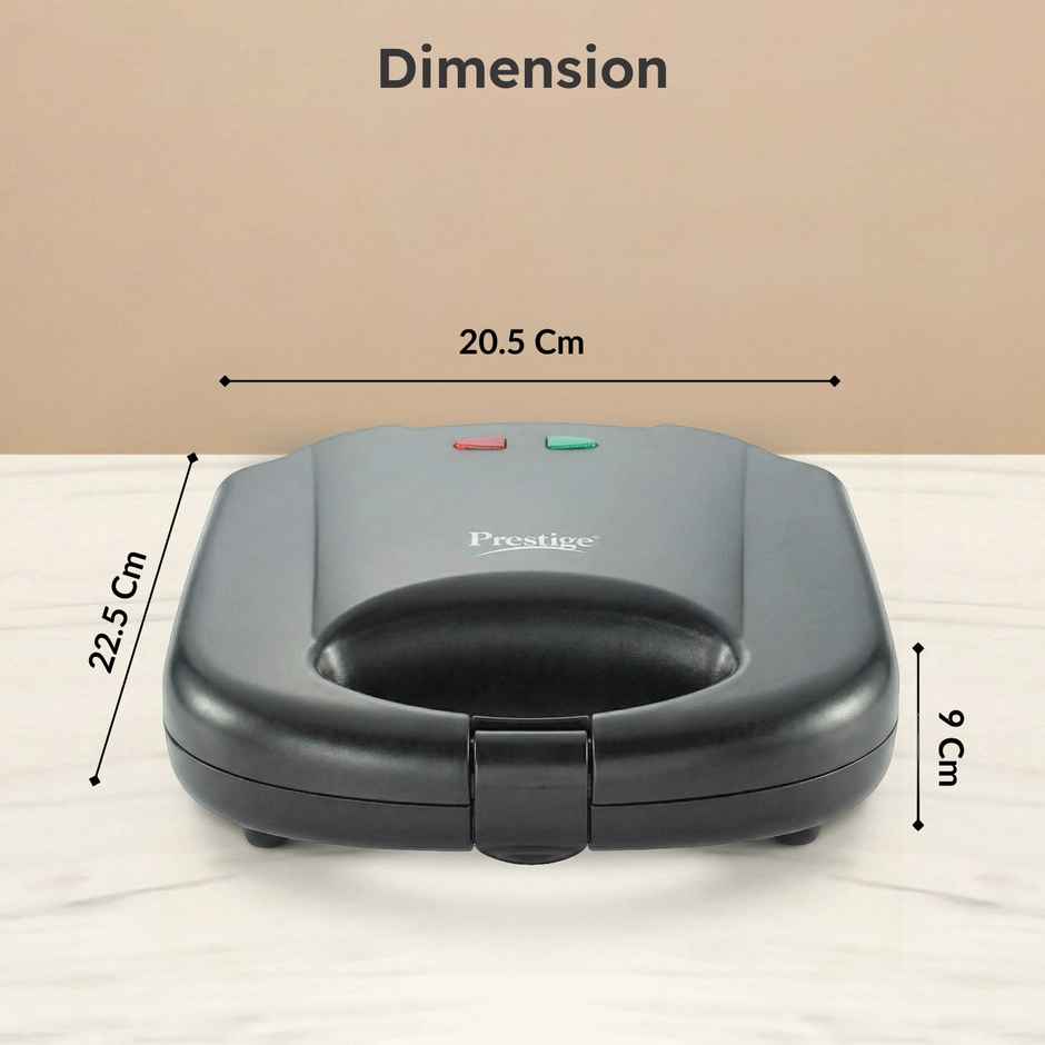 Prestige PGMFB 800W Grill Sandwich Toaster, Non-Stick Grill Plates, Black, 1Y Warranty,ISI Certified