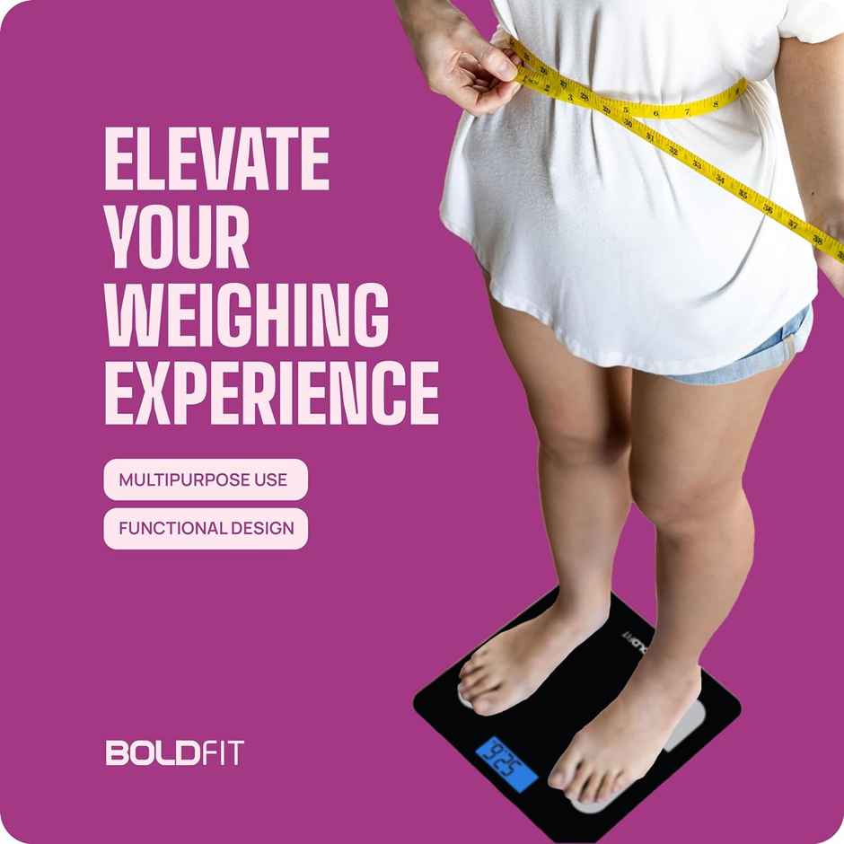 Boldfit Supreme Weight Machine For Body Weight Lcd Display Black Max Weight 180 Kgs
