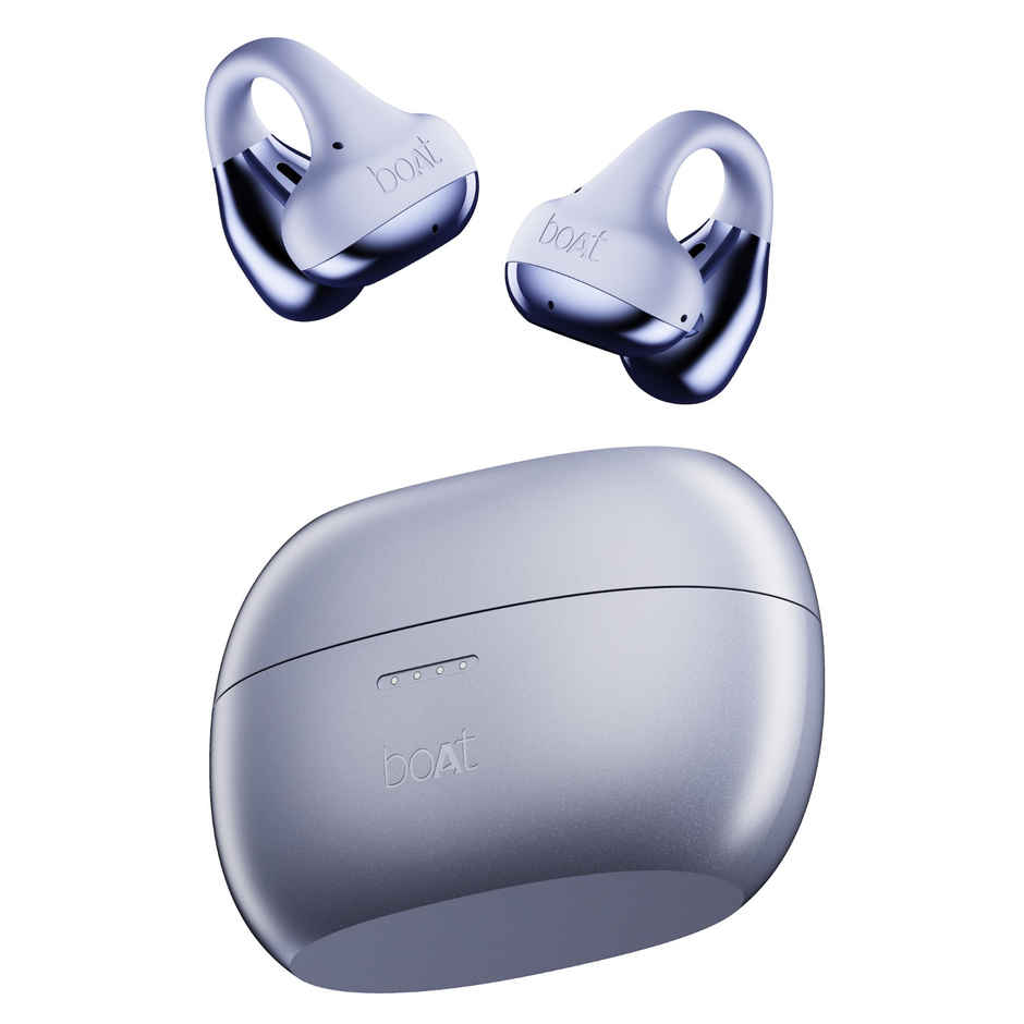 boAt Airdopes Loop TWS Earbuds w/ Air Conduction Technology, Clip-On Fit, 50H (Lavender Mist)