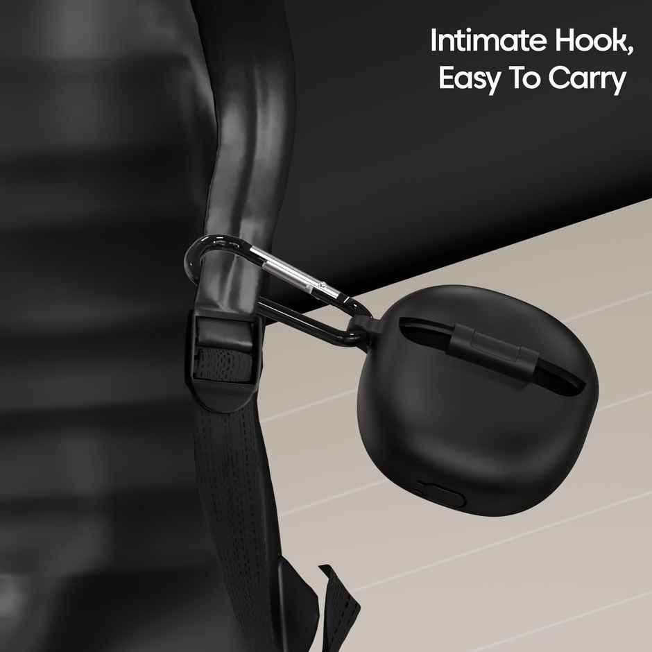 Sounce Silicone Case Cover Compatible with Realme Buds Air Pro/Air 2 | Black