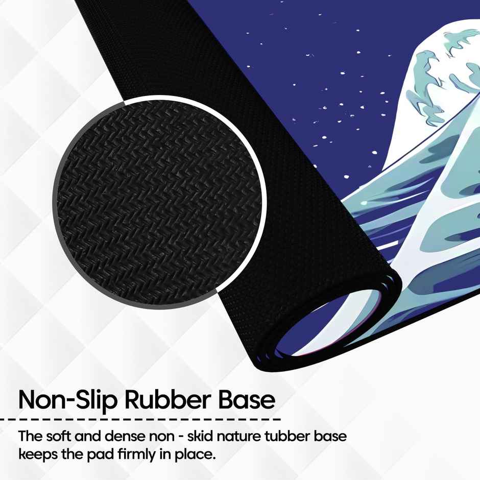 Sounce Snow Dragon Mouse Pad | Non Slip | Waterproof | Desk Mat | 900 x 400 mm | Blue