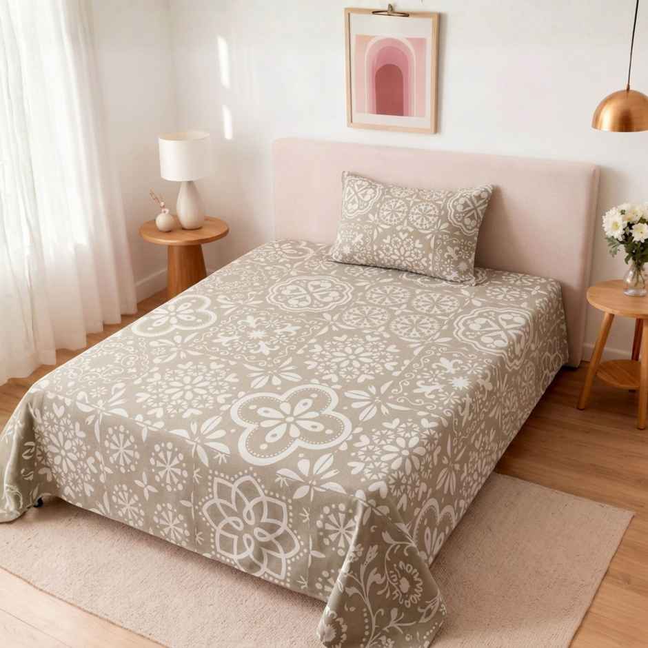 Status Crown Superfine Microfiber Single Bedsheet | Tuscan Taupe | 150 x 220 cm