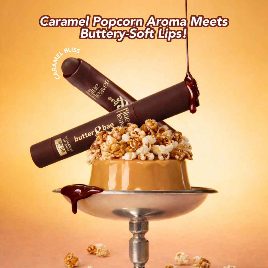 Blue Heaven Butter & Bae SPF 50 Lip Balm with Free Key Chain & Popcorn