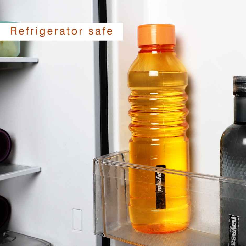 Nayasa Bumpy Plastic Water Bottle 1000 ml BPA Free Fridge Bottle | Orange