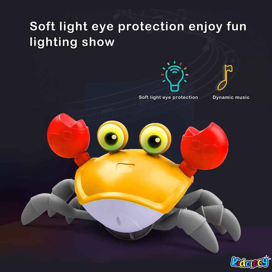 Kidology Crawling Crab Baby Musical Kids Toy with Led Lights & Rechargeable Battery - Green