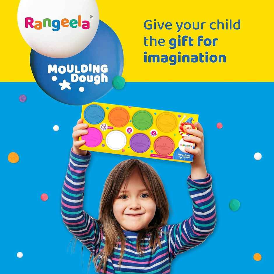 Rangeela Moulding Dough Kit 200 GM-(8 x 25 gm) | Creative Fun