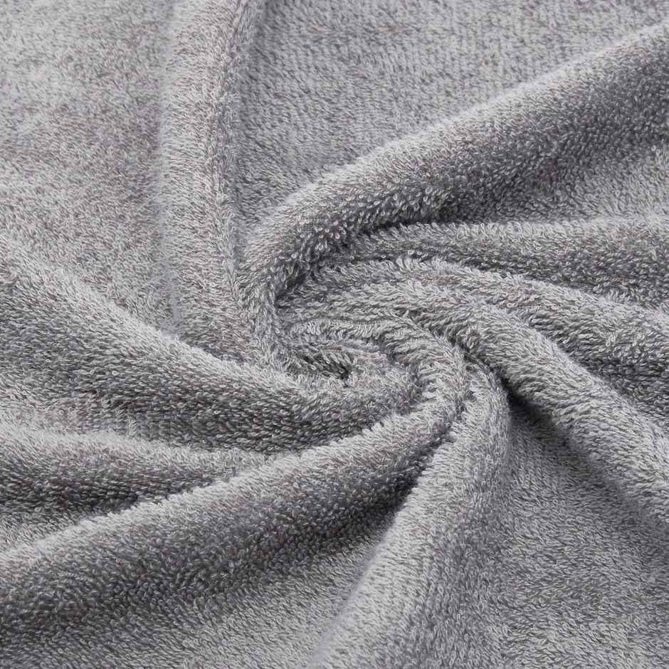 Welspun 100% Cotton Large (70 Cm X 137 Cm) | 380 Gsm Dobby Solid Bath Towel (Grey)- Quik Dry