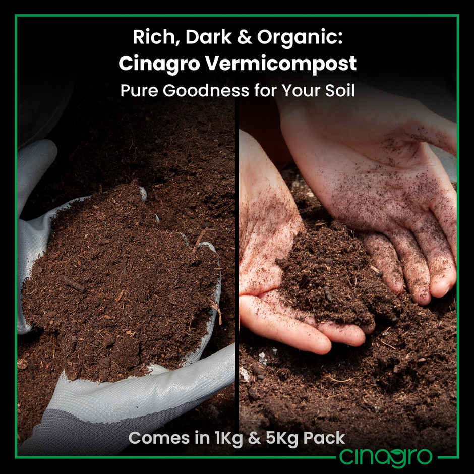 Cinagro Vermicompost Plant Fertilizer, Improves Plant Health, Water Retention & Soil Quality