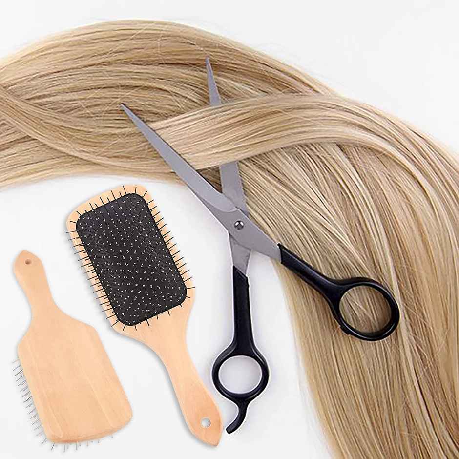 Bronson Professional Paddle Hair Brush Wooden With Steel Bristles