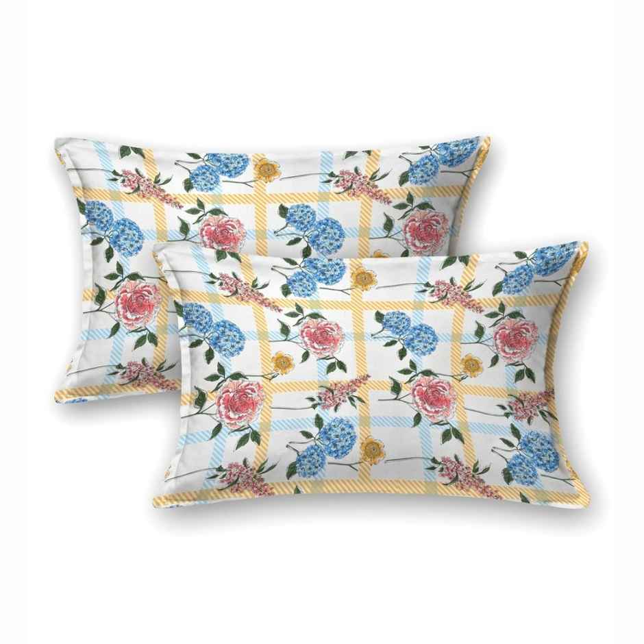 Bombay Dyeing Florentine 144 TC 100% Cotton Orange Double Size Bedsheet with 2 Pillow Covers